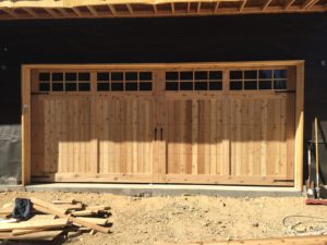 Double wooden garage door -residential