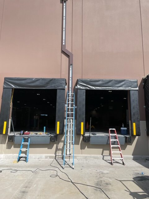 Commerical door with black padding